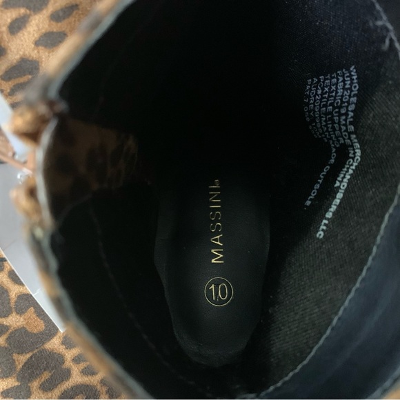 Leopard Print Ankle Boots Block Heel Massini Womens Size 10 NEW WITH TAG - Picture 6 of 7